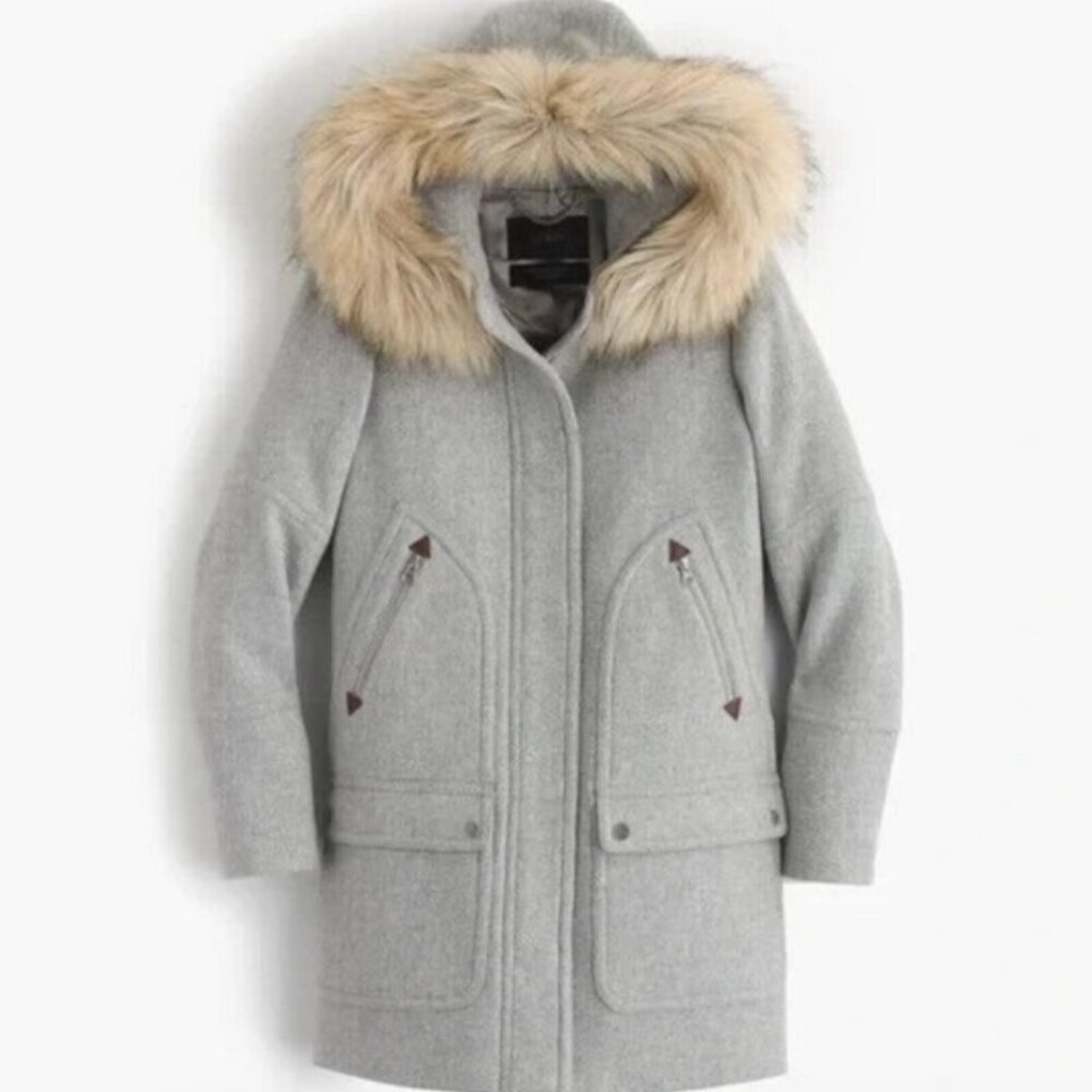 J. Crew Italian Stadium Cloth Coat Nello Gori light grey